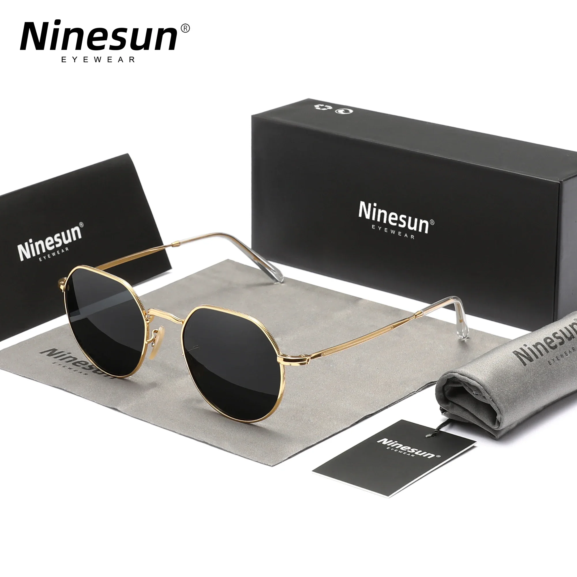 Ninesun Retro Fashion Round Sunglasses UV400 Polarized Summer Glasses For Men Women Travel Driving Eyewear