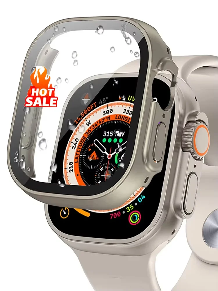 Cover For Apple Watch Ultra Case 49mm Accessories PC Bumper+Tempered Glass Screen Protector iwatch Series Apple Watch Ultra 2
