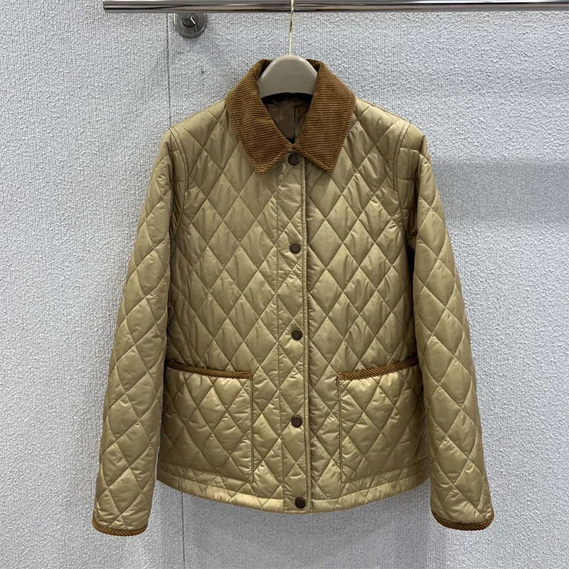 

High-quality classic multi-color checked lining women's diamond-patterned elegant coat stable and sophisticated style 25102241