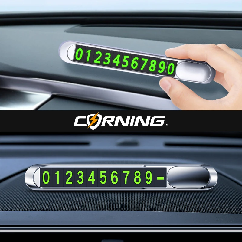 Parking Number Plate Phone Car Temporary Card Contact Notification Vehicle License Notice Assist Display Interior Accessories