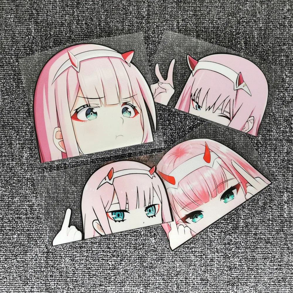 Car Stickers DARLING In The FRANXX 02 Zero Two Anime Reflective Decoration For Windshield Bumper Trunk Motorcycles Laptop D25