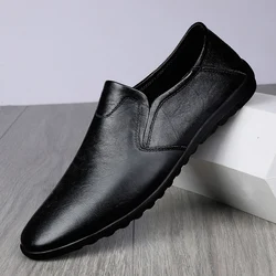 Brand Men Genuine Leather Shoes New Spring Summer Male Loafers Dress Shoe High Quality Men's Slip on Comfy Business Footwear