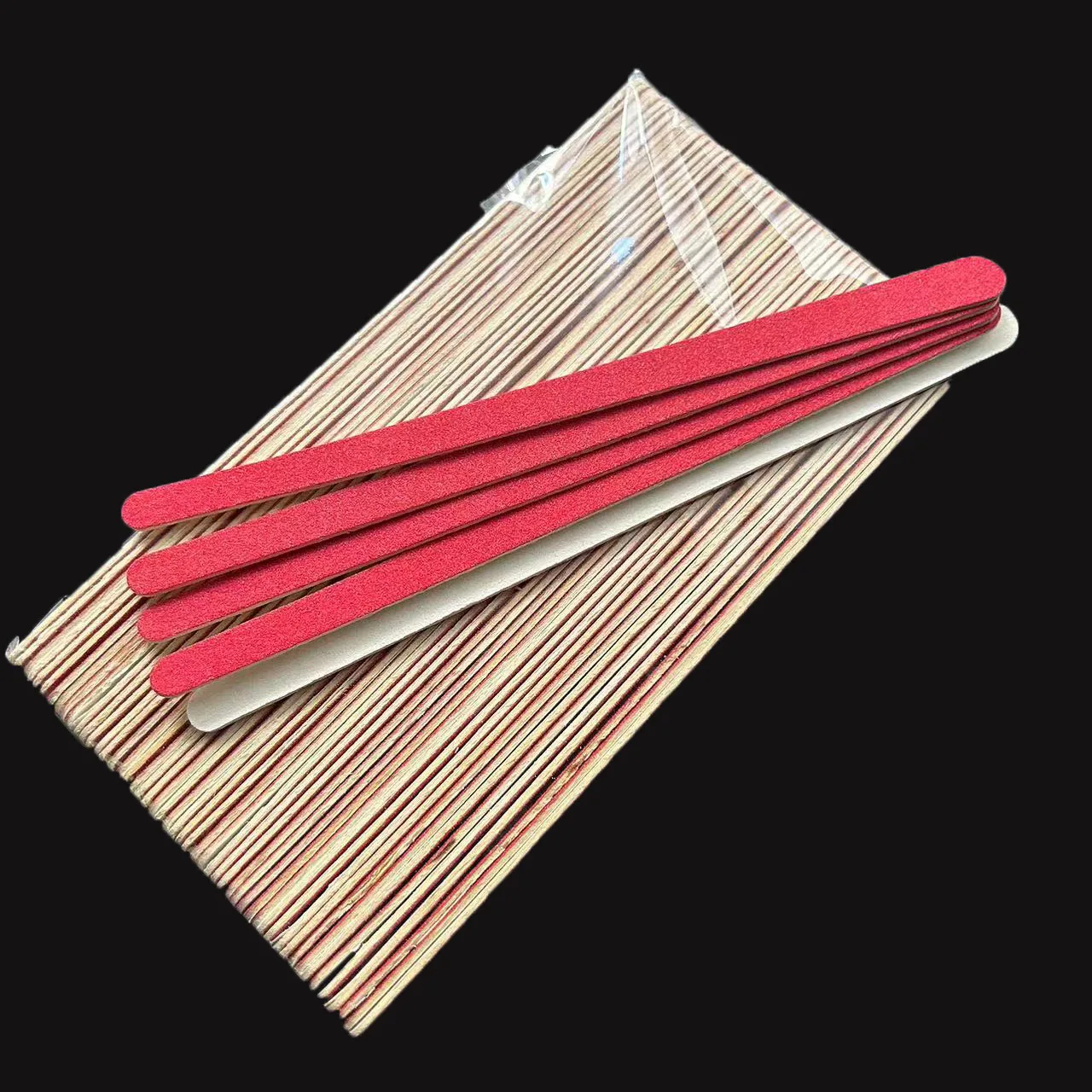 100 pcs/lot wooden emery board sandpaper file nail art file manicure tool  red nail file  180/240