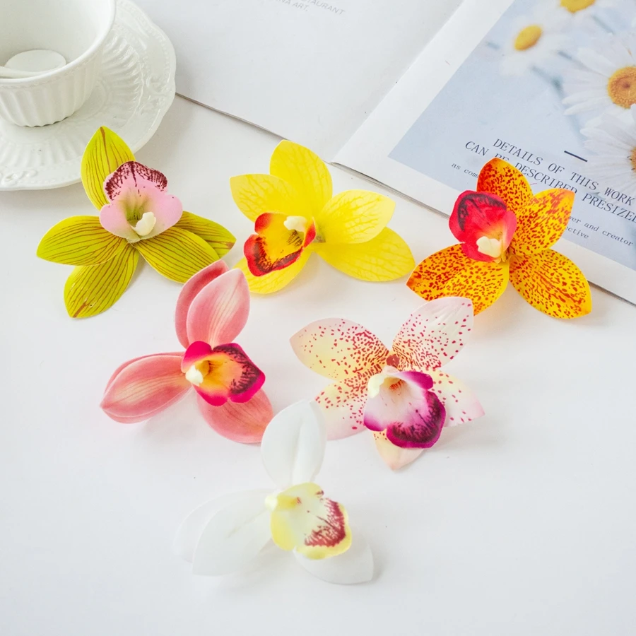 50/100 Stück Künstliche Blumen Seidenorchideen Heimdekoration Tischdeko Festival Outdoor Garten Rasen Hochzeit Brautstrauß DIY Geschenk – Detail 5