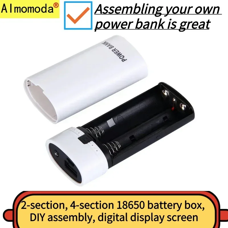 2 sections, 4 sections, 18650 battery case charger housing, power bank kit mobile power box DIY assembly, digital display screen