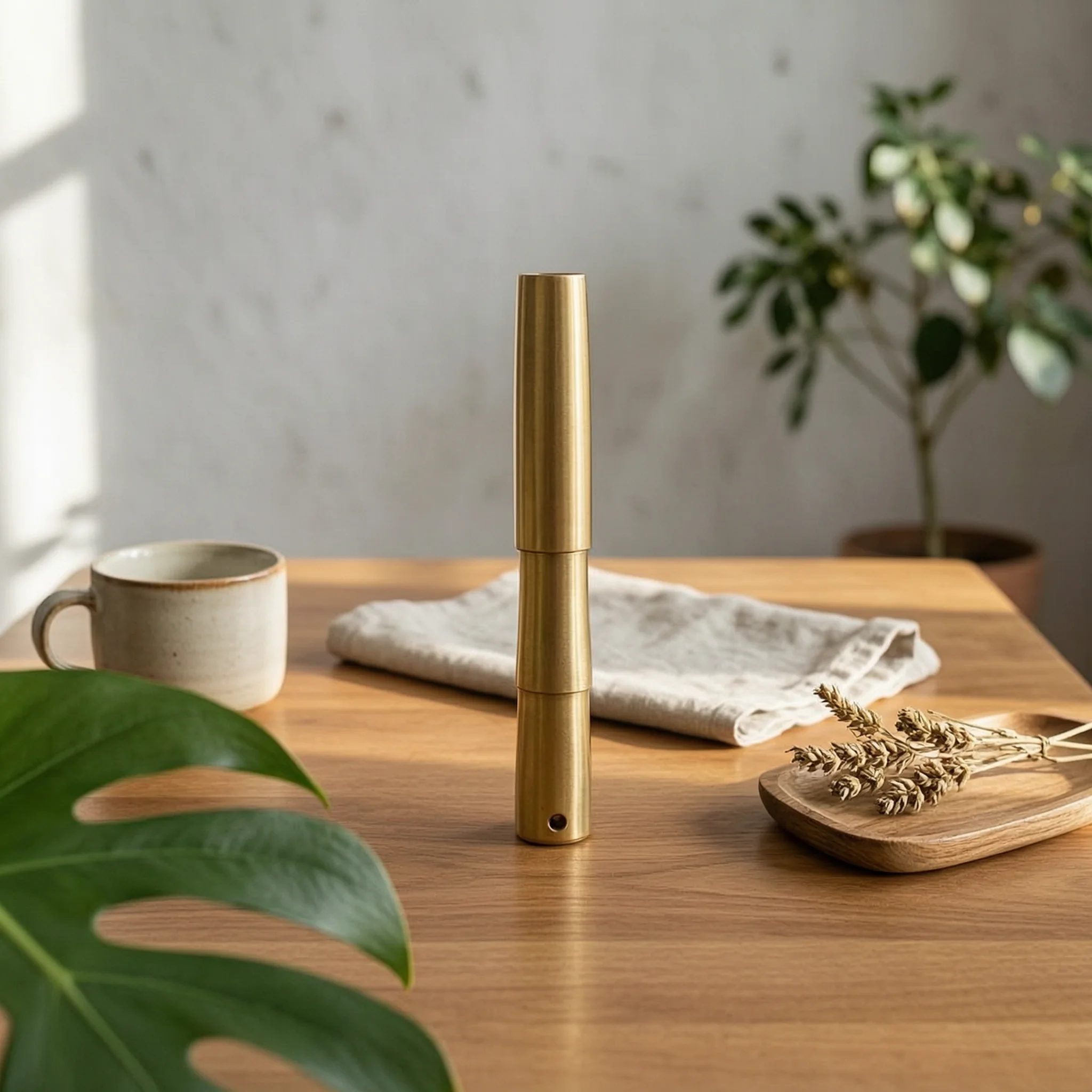 Deer Call Whistle Cylindrical Tube Brass Whistle Handheld Wind Instrument Compact Outdoor Gear Gold-Colored for Hunters