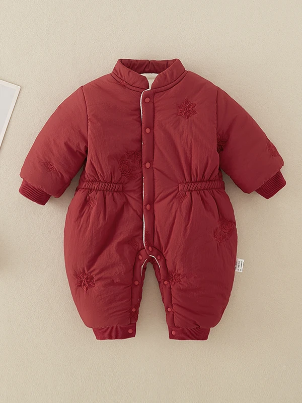 Thiened algodão bebê rer roupas de ano novo vermelho inverno roupa macacão do bebê cintura alta calças compridas fibra poliéster