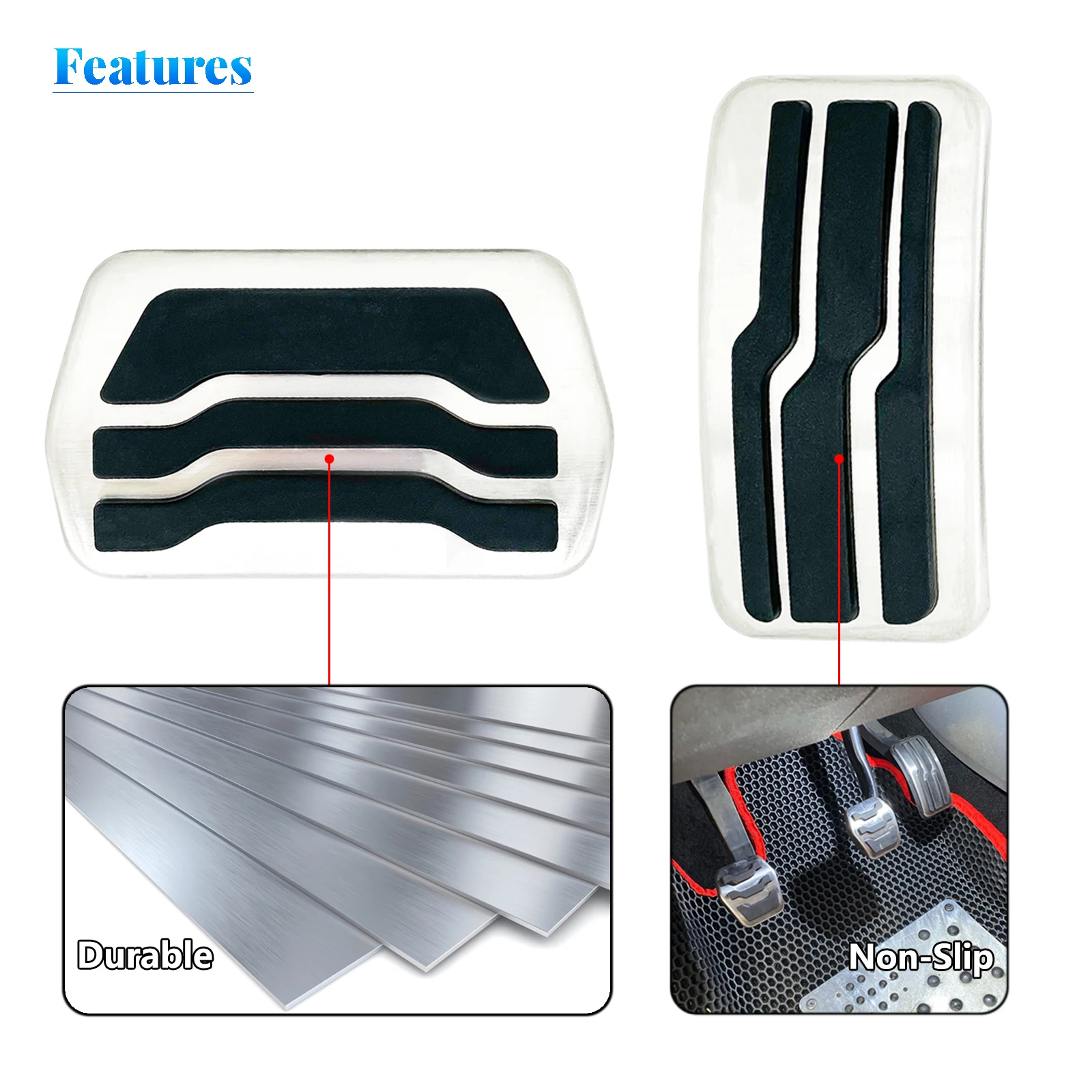 S'Steel Car Foot Pedal Pads Pedals Cover For Ford Focus 2 3 4 MK2 MK3 MK4 ST 2005-2020 Kuga Escape Mondeo Gas Fuel Brake Mazda 3