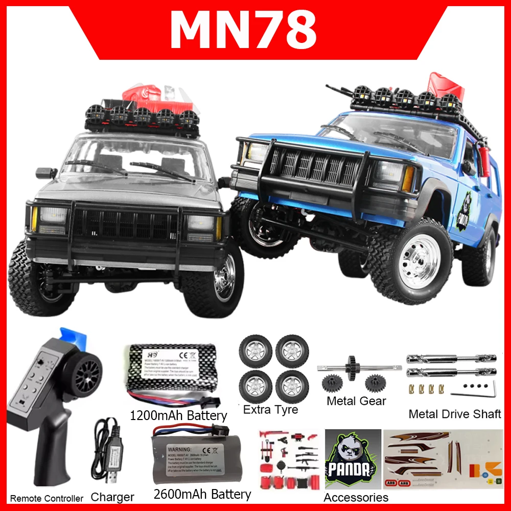 

MN78 RC Car 1:12 Full Scale MN Model RTR 2.4G 4WD 280 Motor Proportional Off-Road RC Vehicle Remote Control Car As Boys Gifts