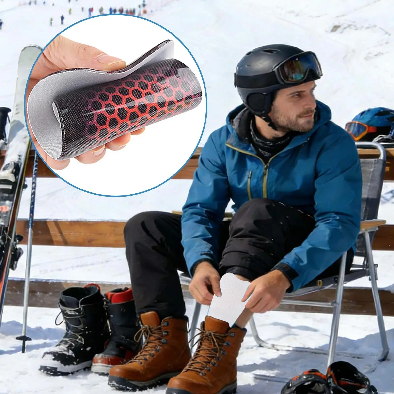 1Pair Ski Snowboard Shin Pads Shin Guards Gel Pads Tight Fit Shock-Absorbing Boot Liner Insert For Beginners Kids Teens Adults
