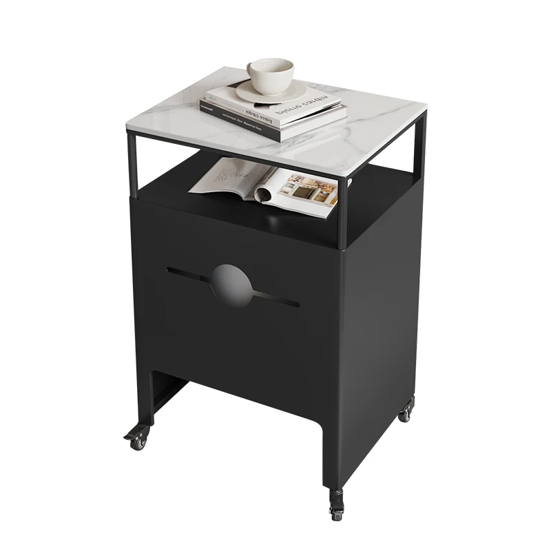 Movable sweeping robot Bedside table with Universal wheel shelf fish tank rack shelter cabinet Metal cabinet body