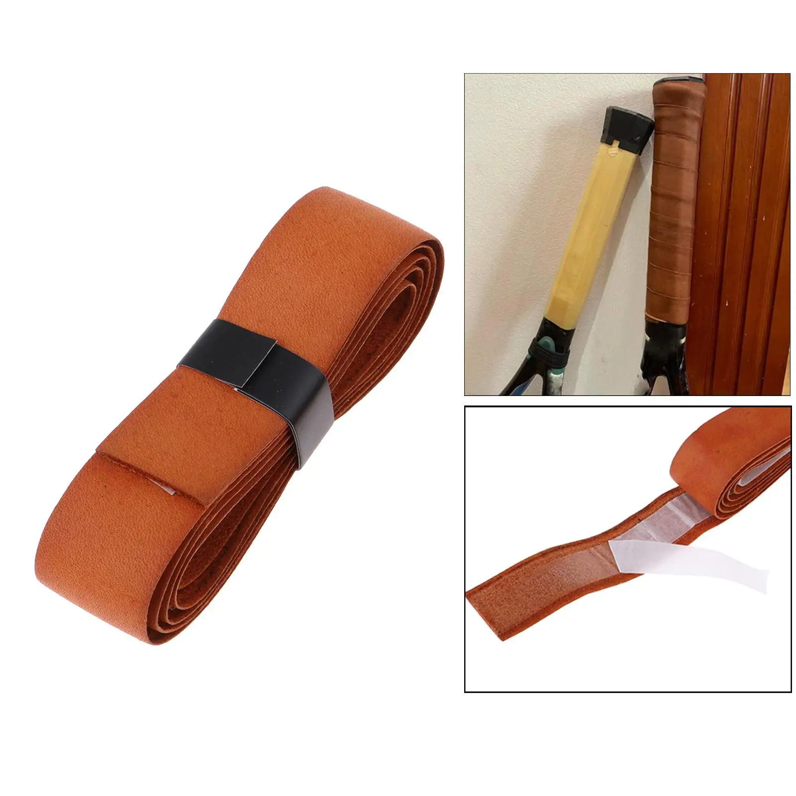 Durable Racket Grip Tape Shock Absorbing PU Leather Overgrip Wrap for Tennis Badminton Fishing Rods