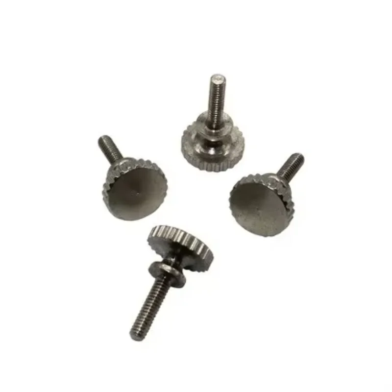 

TBRHZMK 5pcs M2 brass high head knurled flat hair hand screw handle screws copper nickel plating