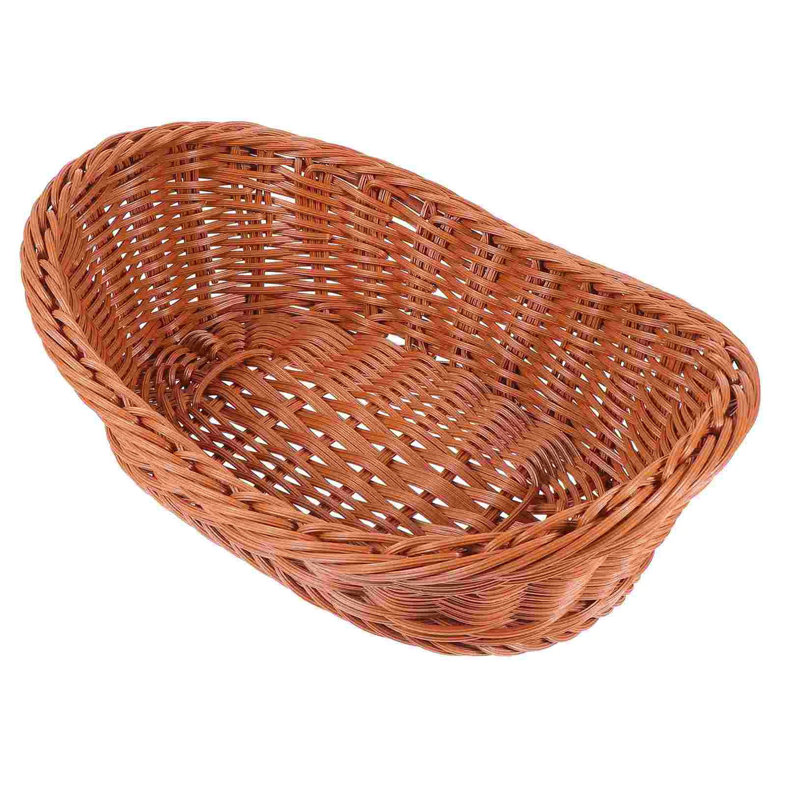 

Food Containers with Lids Storage Basket Multipurpose Box Rattan Home Kitchen Vegetable Woven Bakery Use