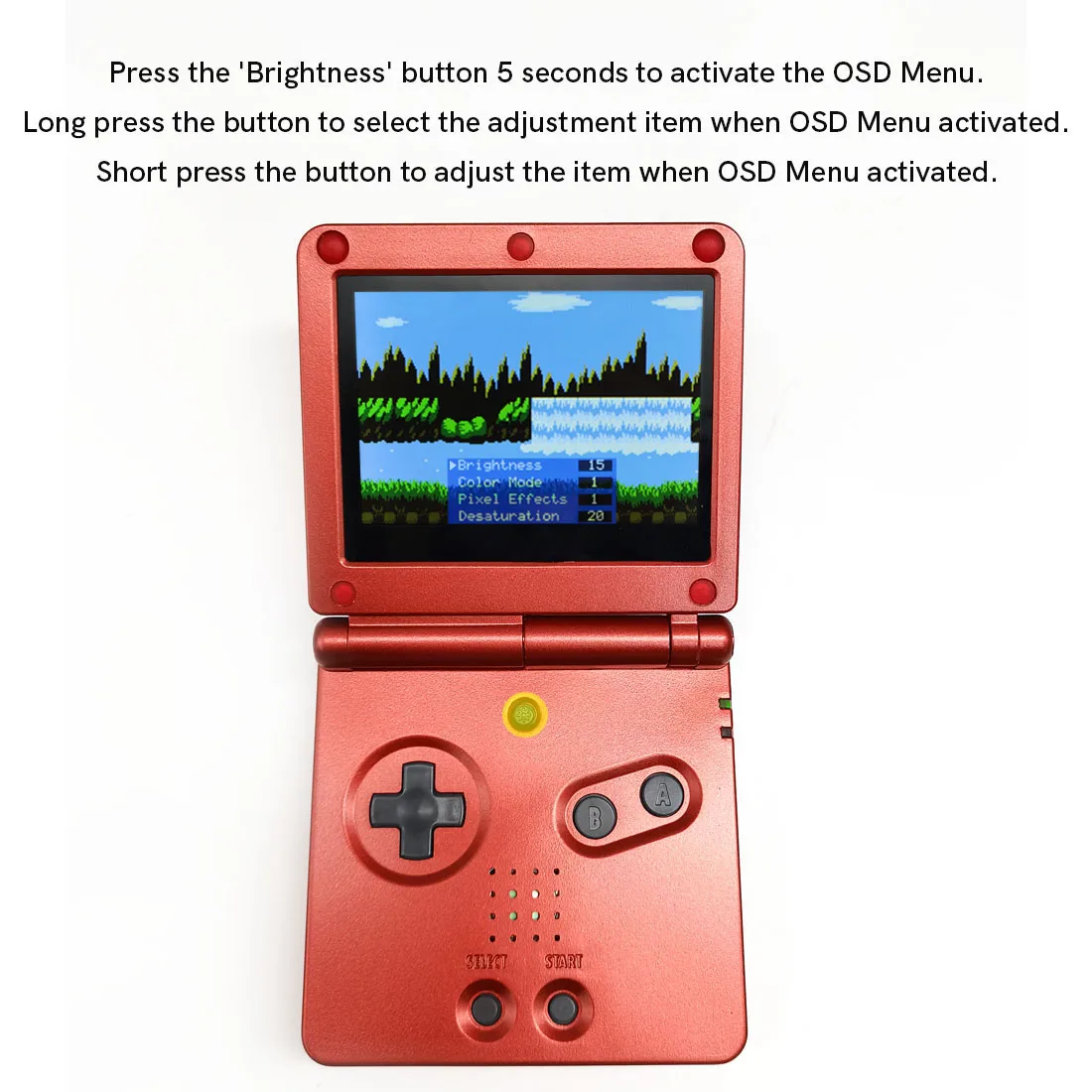 Hispeedido Add Desaturation V5 Pre-Laminated 3.0" IPS 720x480 Backlight LCD Kit+Shell Case For GBA SP No Need to Trim Shell - view 2