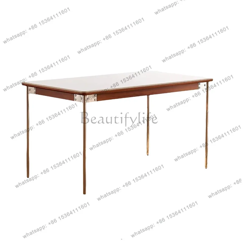 

Retro style rock slab solid wood dining table household modern small apartment Japanese-style rectangle