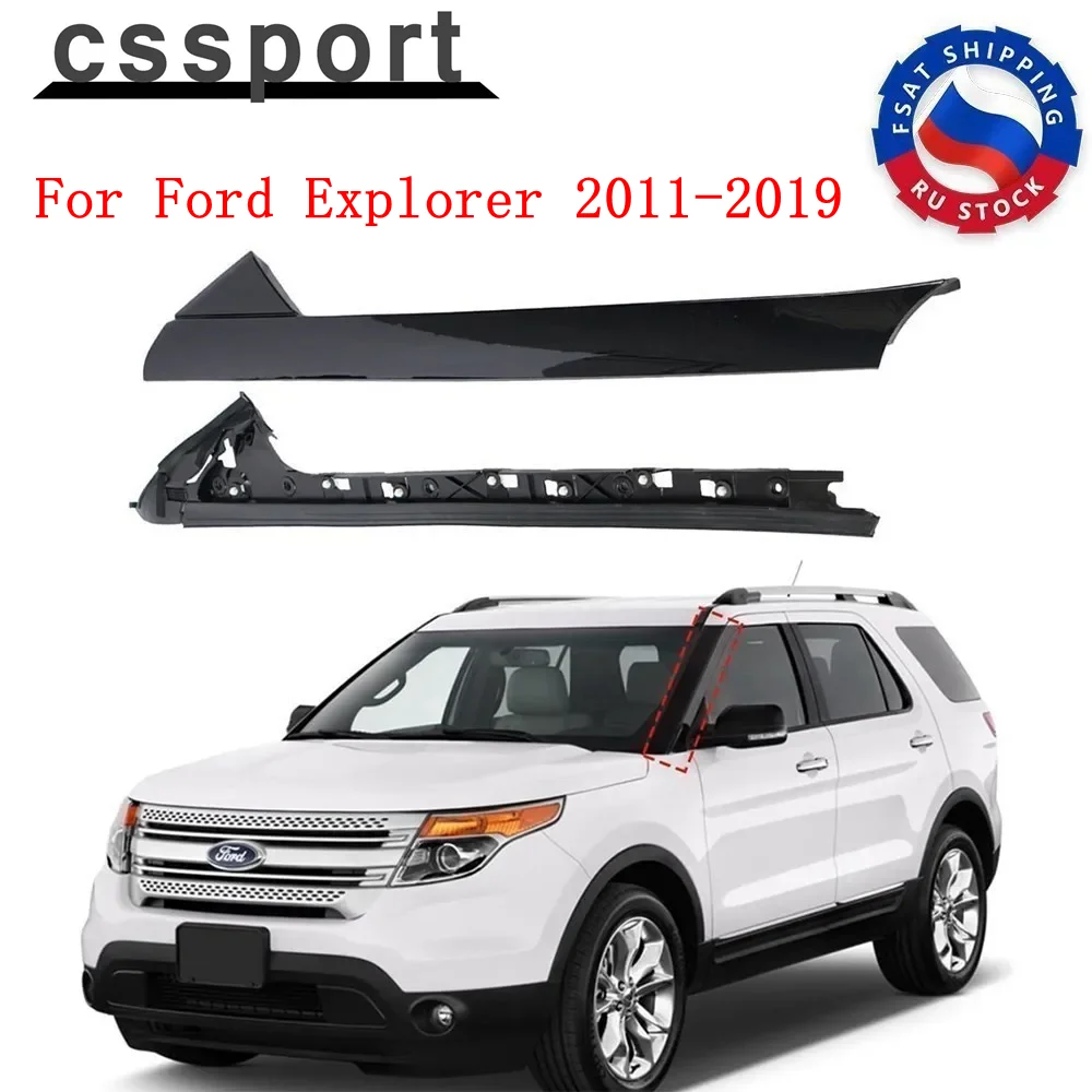 2PCS Windshield Pillar Trim Panel Molding For Ford Explorer 2011-2019 Replaces BB5Z-7803136-AB BB5Z7803136AA 926-450/451