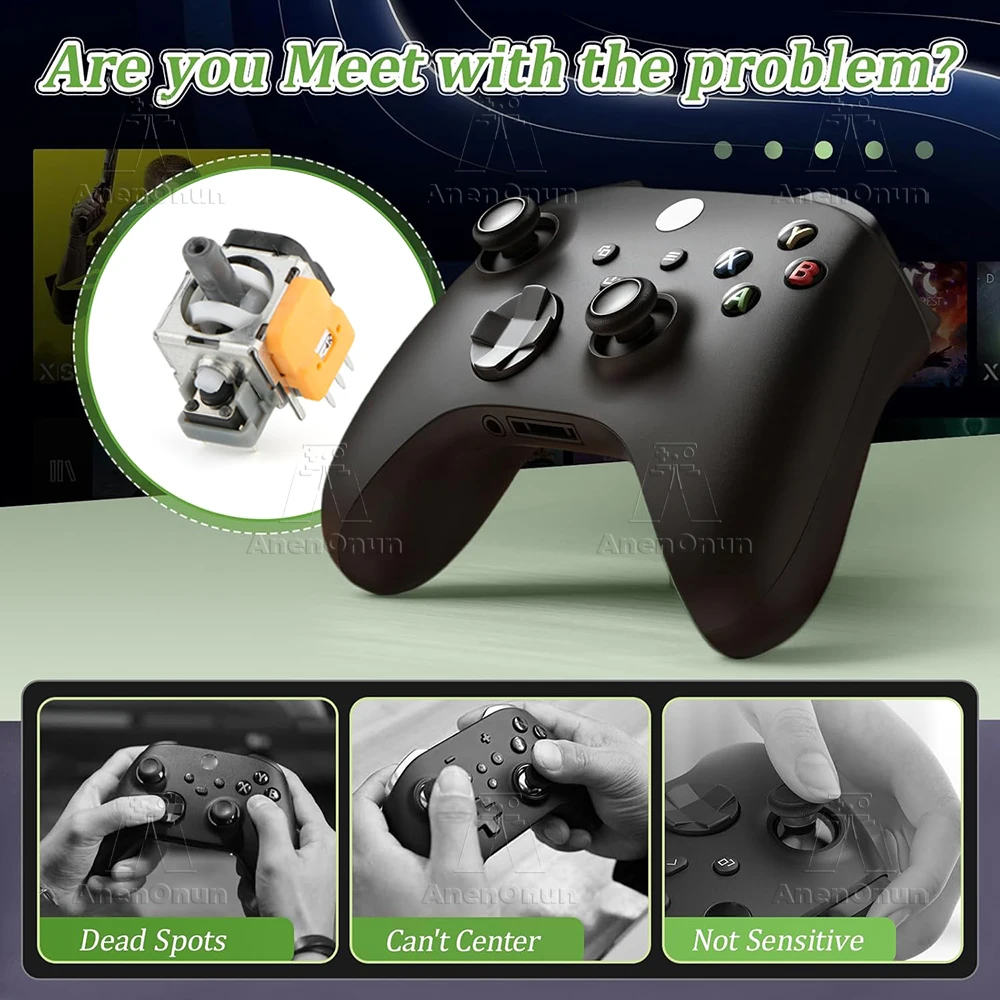 Hall Effect Joystick for Xbox Controller No-Drift Gamepad Thumbstick 3D Analog Sensor Durable Upgrade Replacement Repair Parts