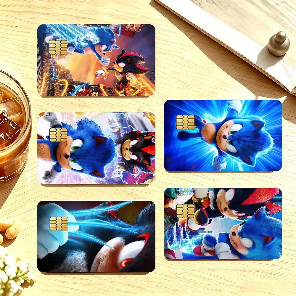 Game S-Sonic-The H-Hedgehog 3 Fashion Credit Card Stickers For Bank Card Bus Metro Cards Waterproof Anti-Scratch Gift 4PCS