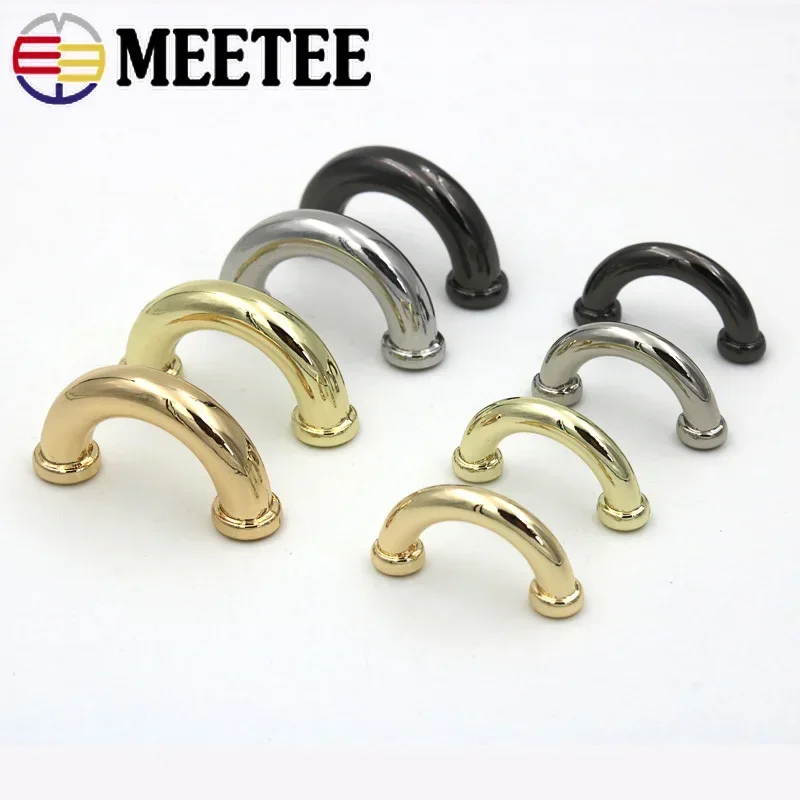 Meetee 5/10Pcs 14/17mm Metal Buckles Arch Bridge D Ring Hook Bags Strap Side Rings Hang Clasp DIY Handbag Hardware Accessories