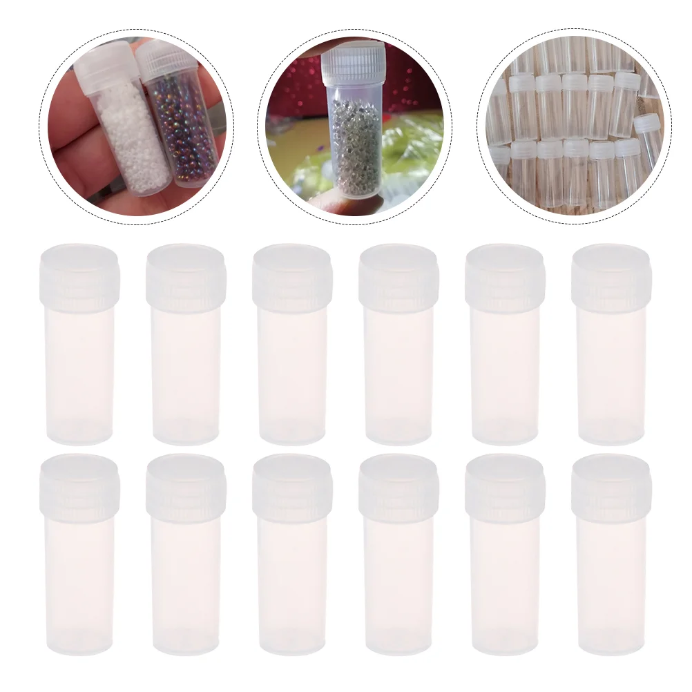 

50 Pcs Vial Leak-proof Vials Dispensing Bottle Small Clear Plastic Bottles with Screw Caps Containers for Pills Refillable