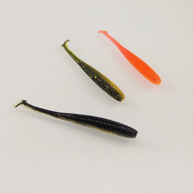 ESFISHING Soft Lures Fishing Bait I Shad Tail 10pcs 70mm Sea Silicone Plastics Wobblers Pesca Feeder PVA Mini T tail Bass Pink