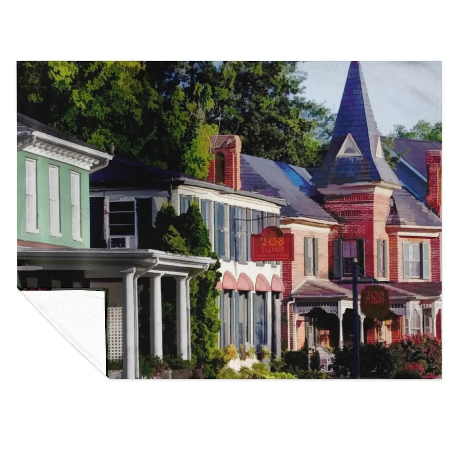 

Main Street in Historic St Michaels, Maryland Throw Blanket Furry Sofa Throw Furrys Summer Blankets