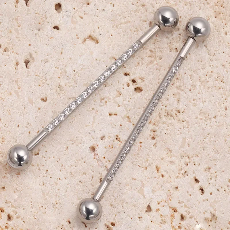 F136 Implant Grade Titanium 14G Internal Thread Industrial Barbell Piercing 38mm Bar for Upper Ear Cartilage for Men and Women