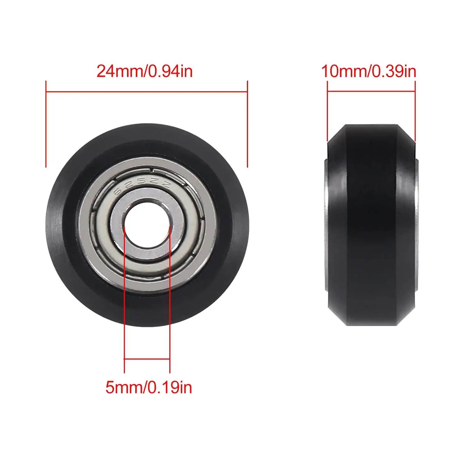 عجلات طابعة ثلاثية الأبعاد طابعة ثلاثية الأبعاد عجلات بكرة بوم 625zz محمل خطي بكرة بلاستيكية لـ Creality CR10، Ender 3، Anet A8 طابعة ثلاثية الأبعاد