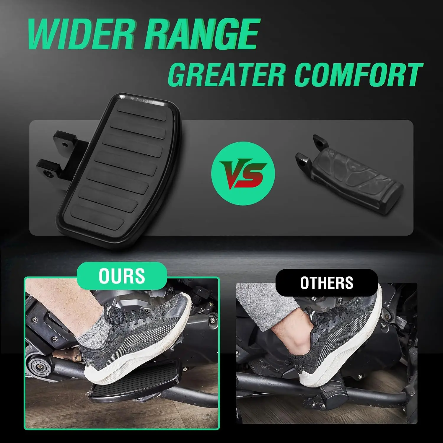 Driver Floorboards for Can-Am Spyder F3/F3-S/F3-T 2015-2025, Wide Rider Foot Rest, Horizontal Ribs