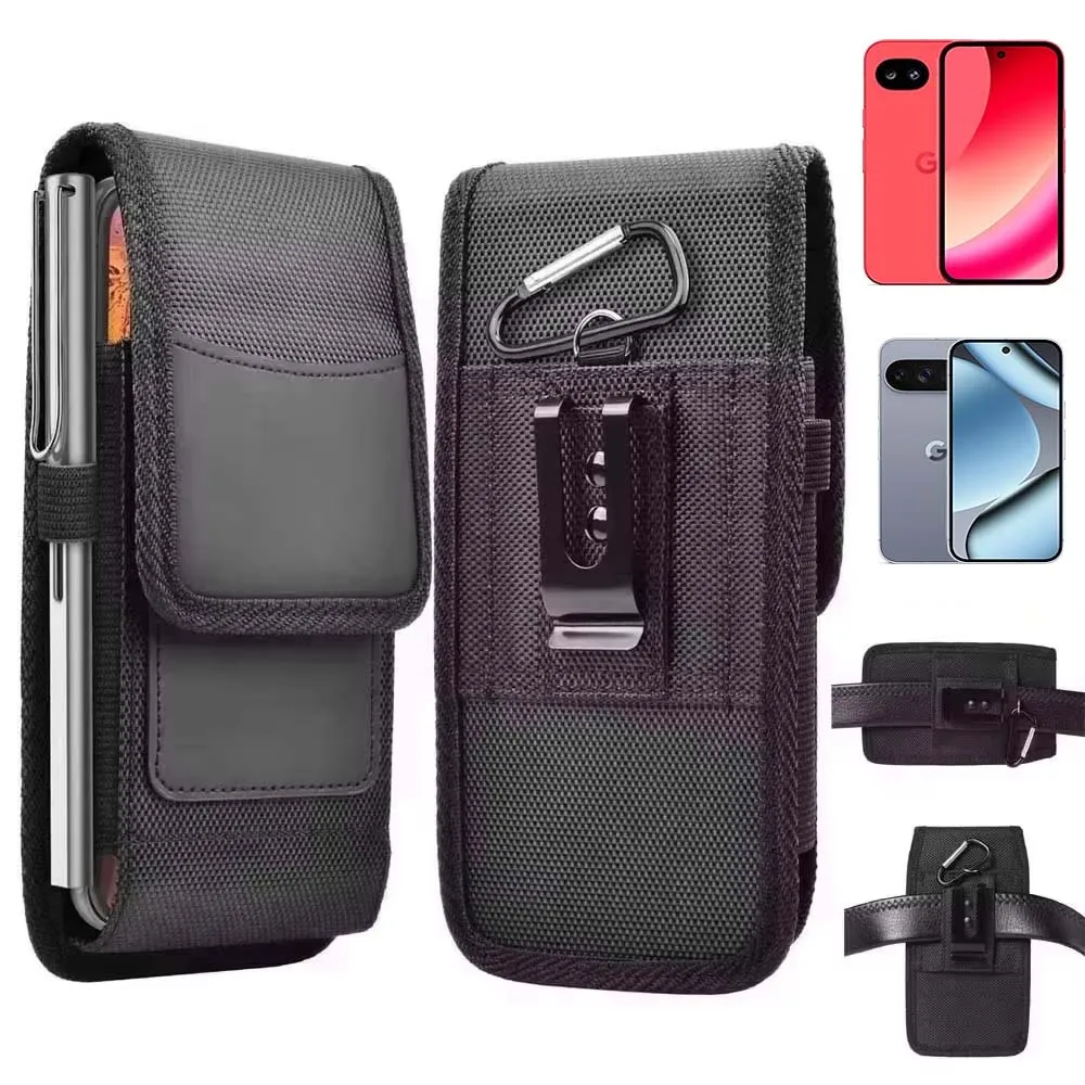 

for Google Pixel 10a Pixel 10 Pro Waist Bag Vertical Horizontal Flip Pouch Carry Case with Card Pocket Belt Loop Buckle Clip