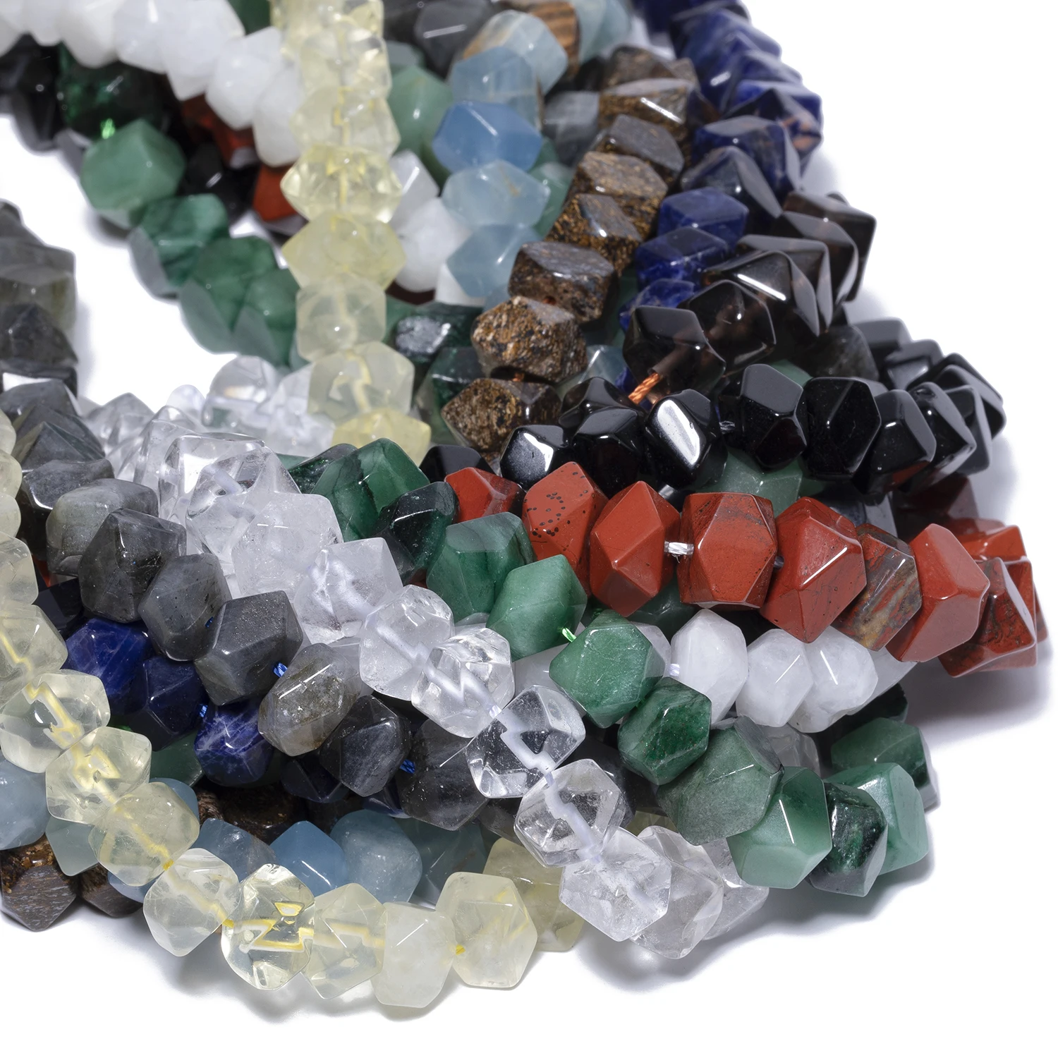 

Natural Irregular Shape Stone Beads 6x11mm Green Mica Quartz Jade Obsidian Spacer Beads for Jewelry Making DIY Necklace Bracelet