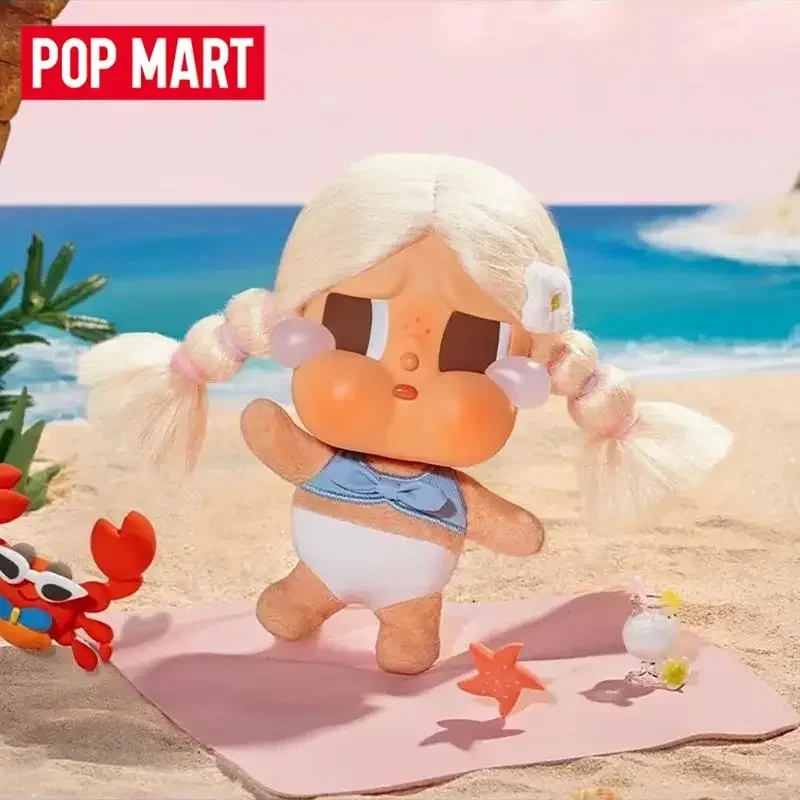 POP MART CRYBABY Vacation Mode On Series Vinyl Blind Box Surprise Mystery Box Figur Aksi Anime Lucu Dekorasi Rumah Meja Kerja