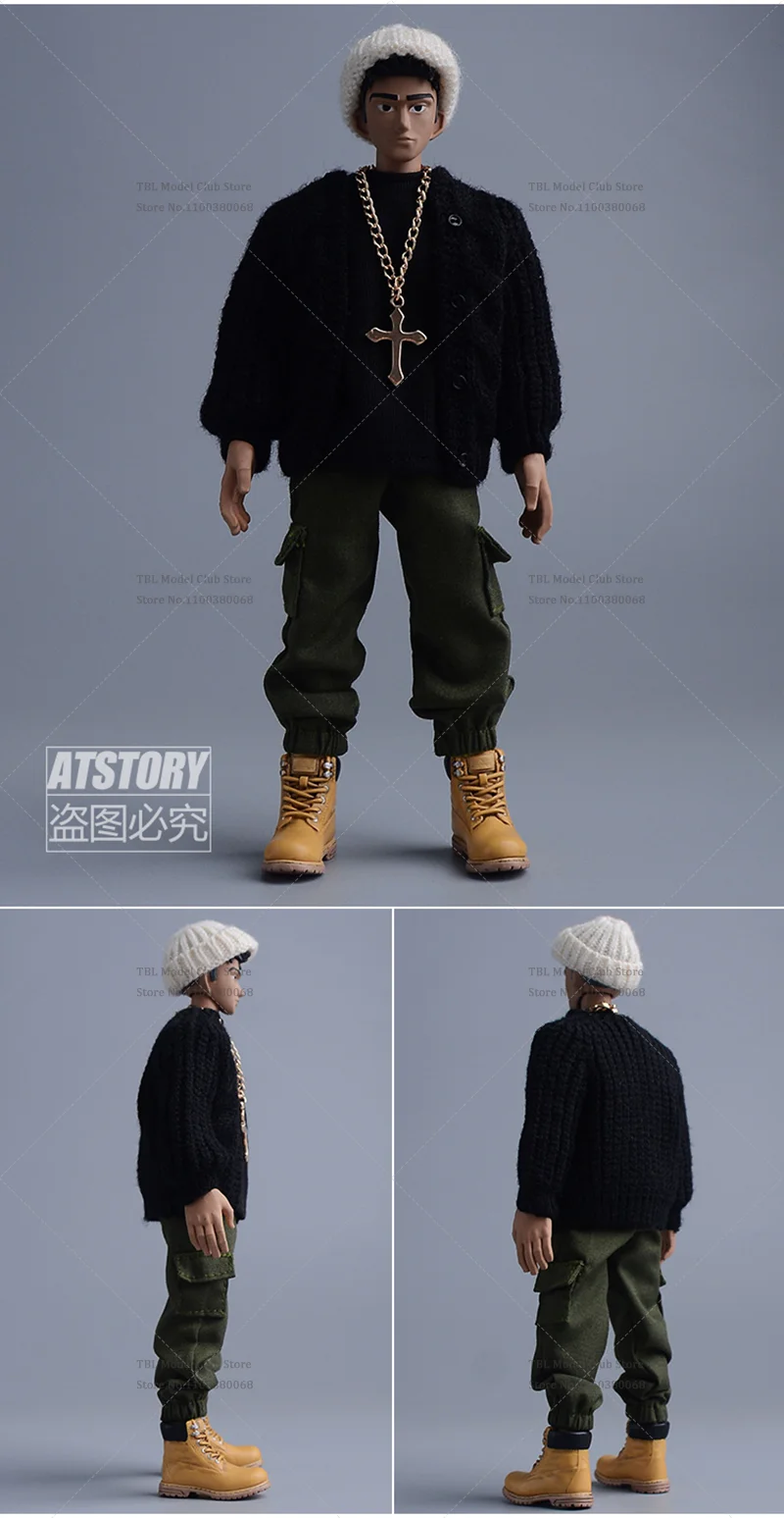 1/12 Schaal Vrouwelijke/mannelijke kleding Veelkleurige Stapel Koude Cap Handgemaakte Wollen Hoed Hip Hop Mode Voor 6-inch Action Figure Soldaat