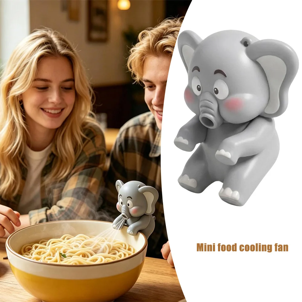 Cute Elephant Blowing Mini Fan Cup Hanging Baby Food Cooling Gadget Portable Kids Toy Gentle Airflow Cool Down Hot Complementary