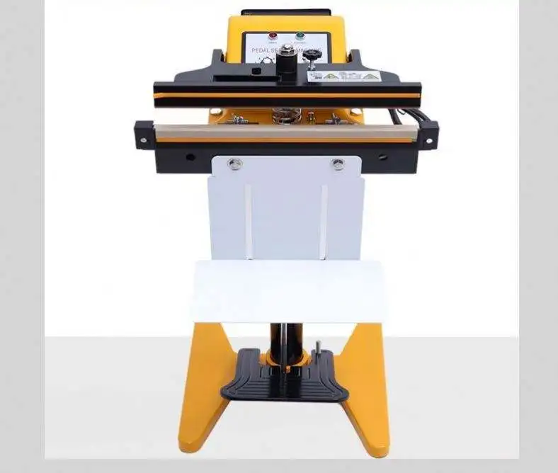 17 Inch Pneumatic Continuous Heating Impulse Sealer Single Double Side Freshlocker Plastic Aluminium Foil Film Sealing Machine