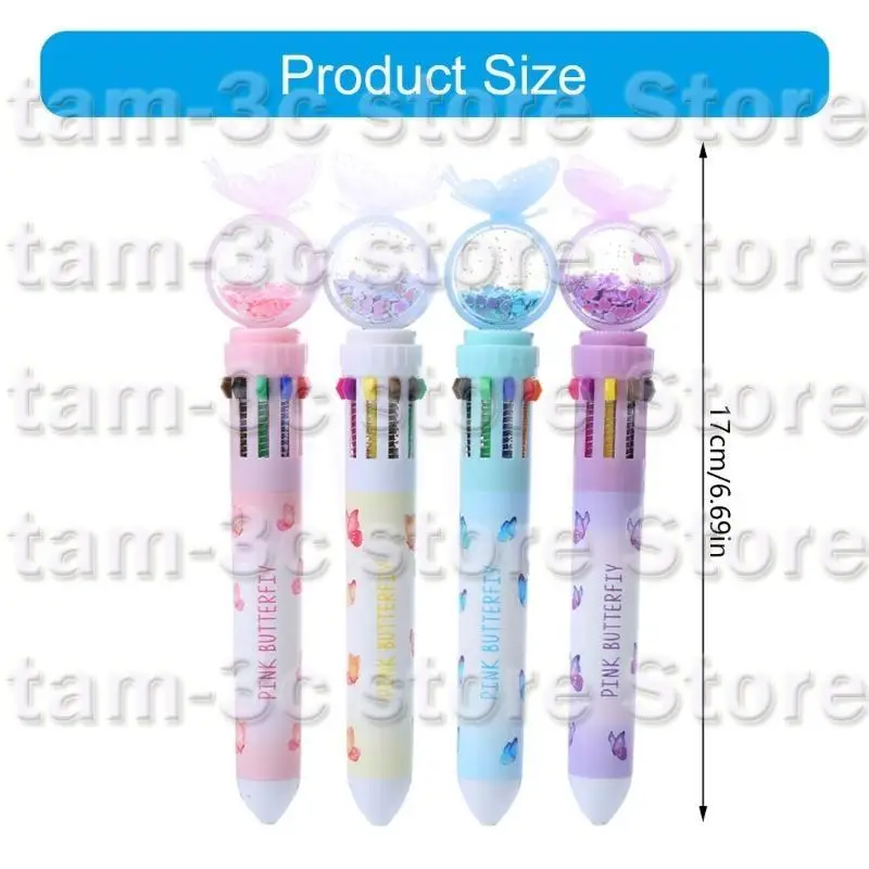 D0UA 스팽글 다색 펜 만화 볼 펜 10 색상의 펜 글쓰기