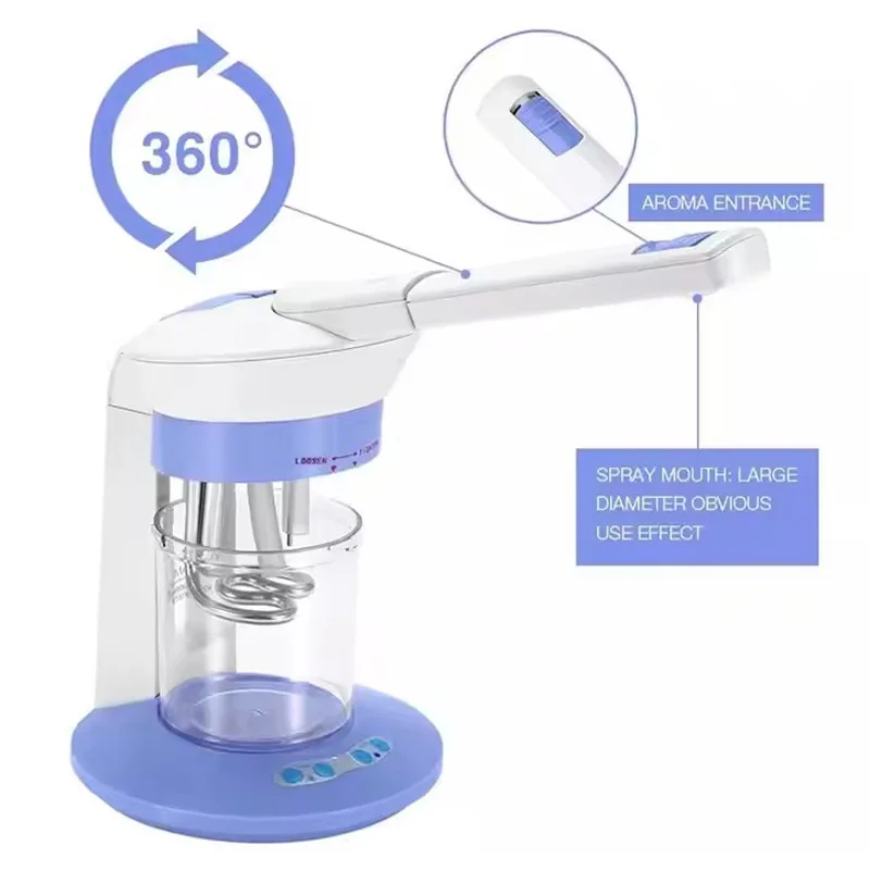 เครื่องพ่นไอน้ำโอโซนร้อนสำหรับผิวหน้า เครื่องเพิ่มความชื้นแบบละอองอุ่น ทำความสะอาดรูขุมขนอย่างล้ำลึก เครื่องพ่นไอน้ำนาโนสำหรับดูแลผิวหน้า ใช้ได้ทั้งในร้านเสริมสวยและที่บ้าน