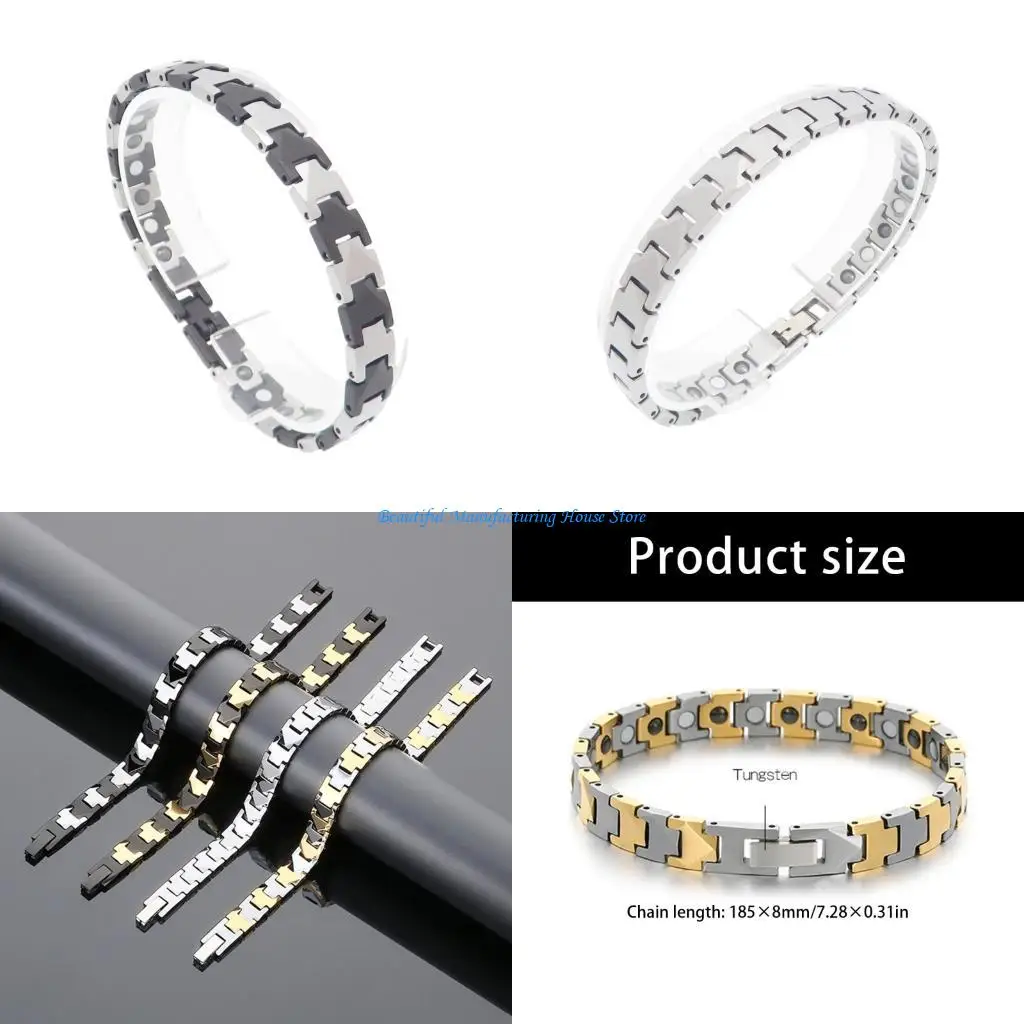 

E56A Стильный браслет из вольфрамовой стали, устойчивый к коррозии, мужской аксессуар