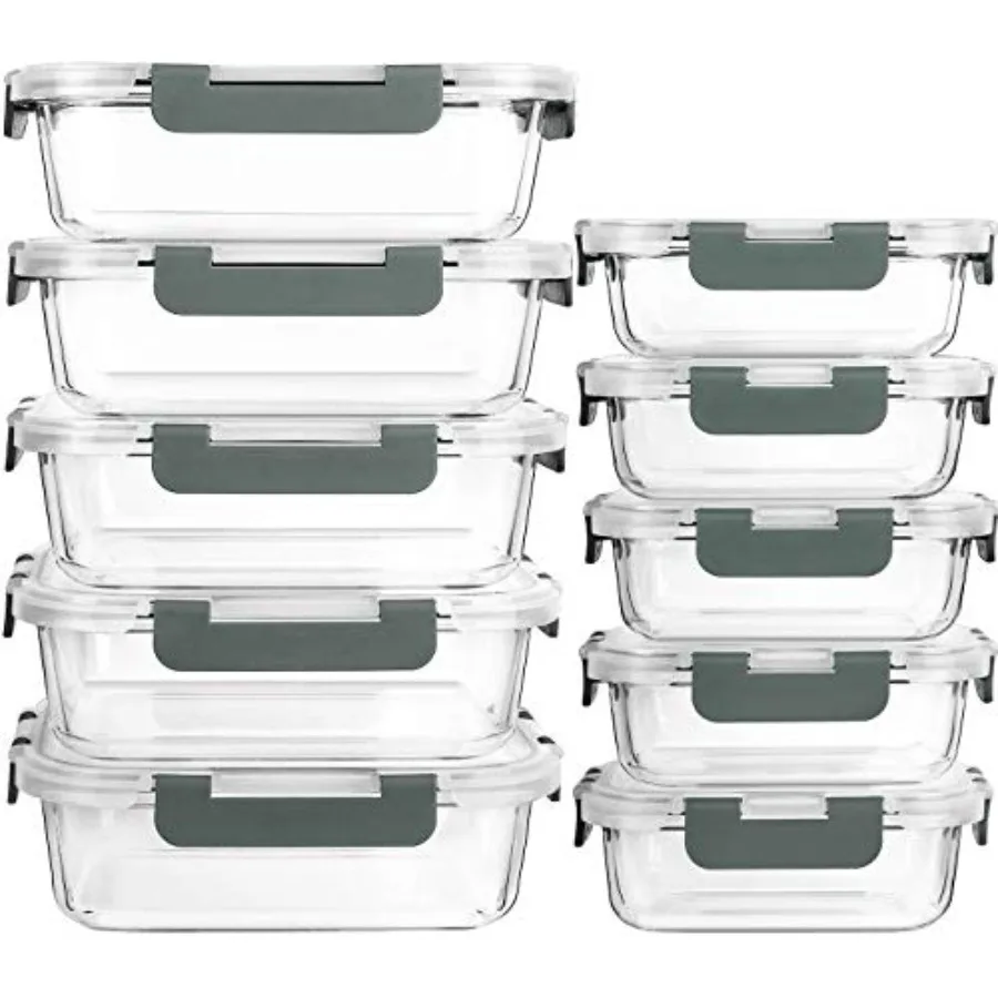 

10-Pack] Glass Meal Prep Containers with Lids, MCIRCO Food Storage Containers with Snap Locking Lids, Airtight Lunch Containers