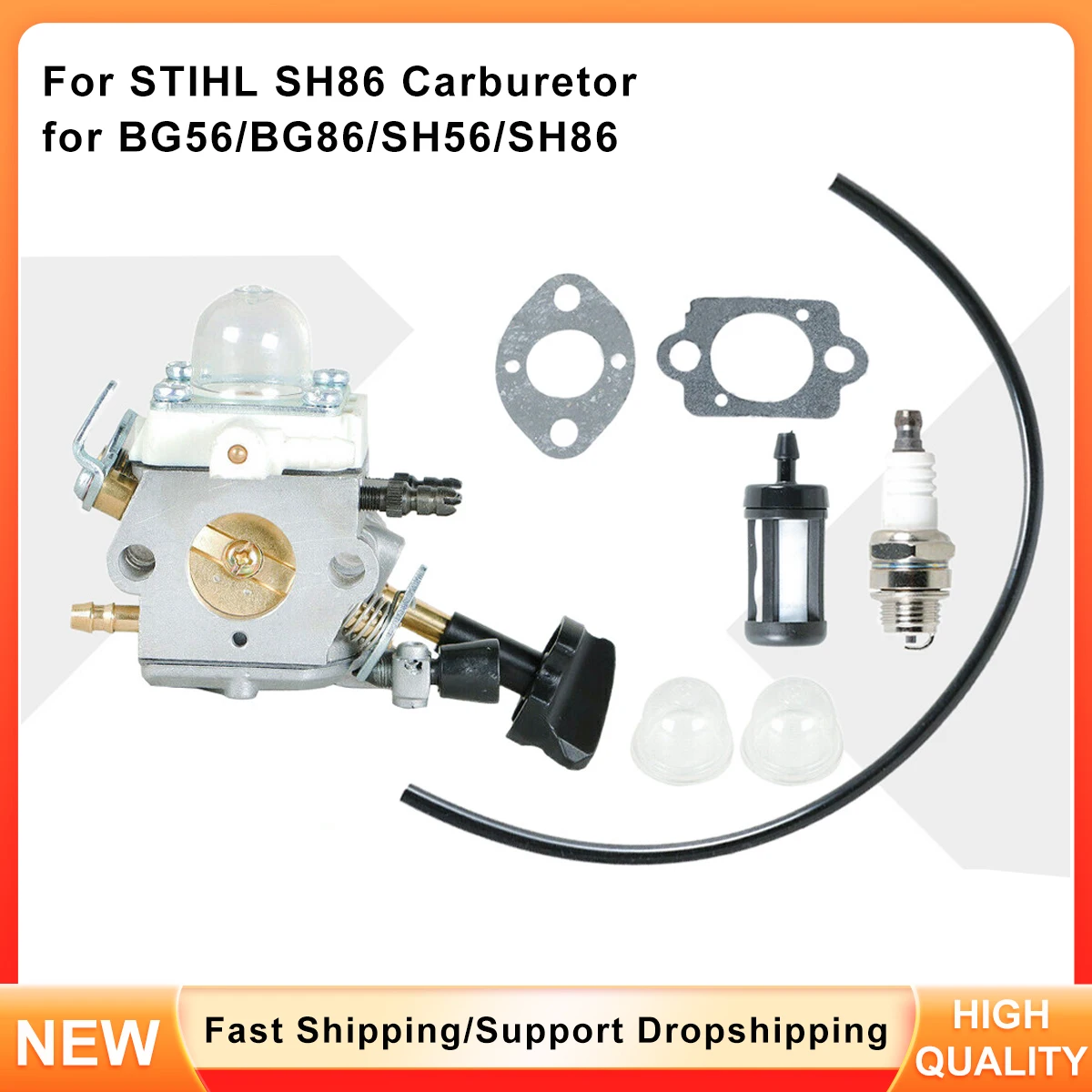 

Replacement Carburetor Kit 4241-120-0607 for Stihl BG86 Blower & SH56 SH86 Trimmer