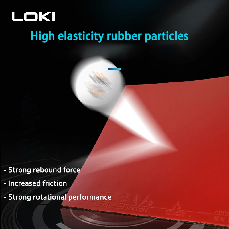 LOKI RXTON 1 Special Table Tennis Rubber Sheet High Viscosity Pimples in Ping Pong Rubber with Powerful Elastic Cake Sponge ITTF