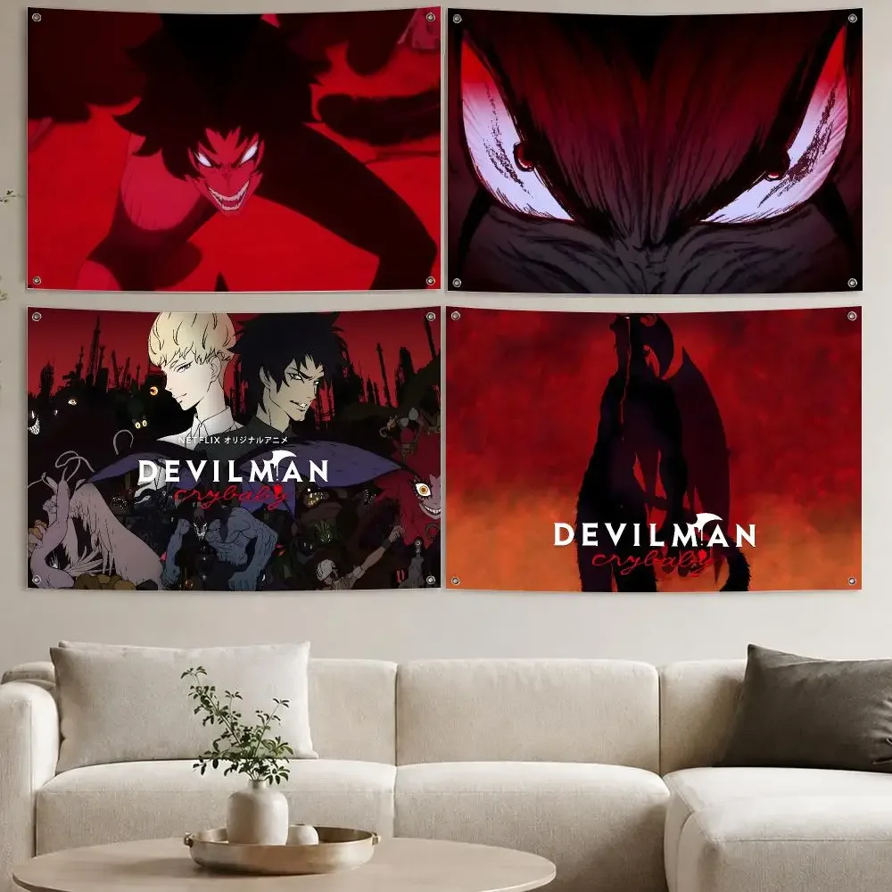 Devil Man Flags Aesthetic Wall Tapestry Printed Wall Hanging Living Room Party Outdoor Decor