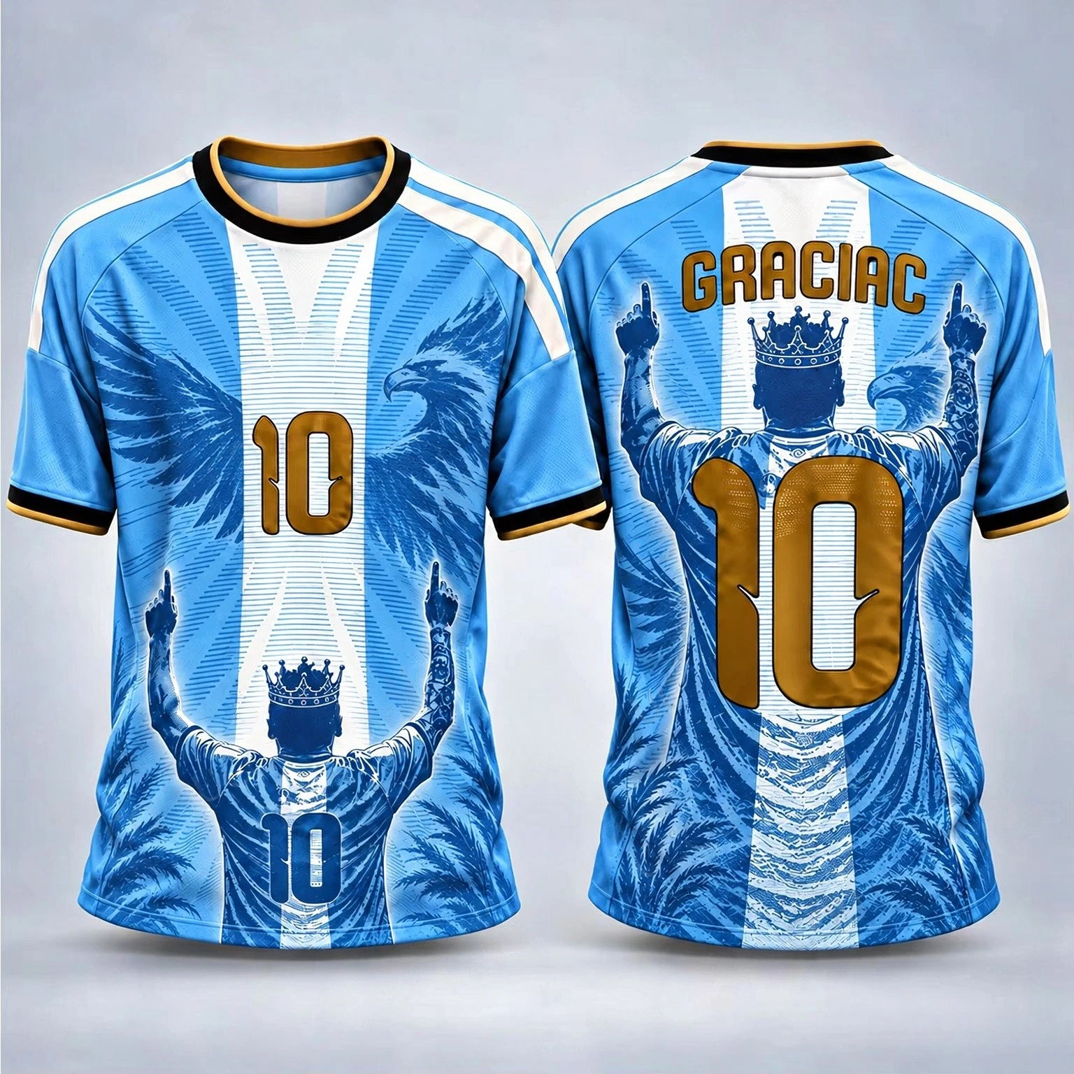 Hot Sale Special Edition Argentina Messi 10 Soccer Jersey Quick Dry Breathable Unisex Tee for Summer Training & Outdoor Sports