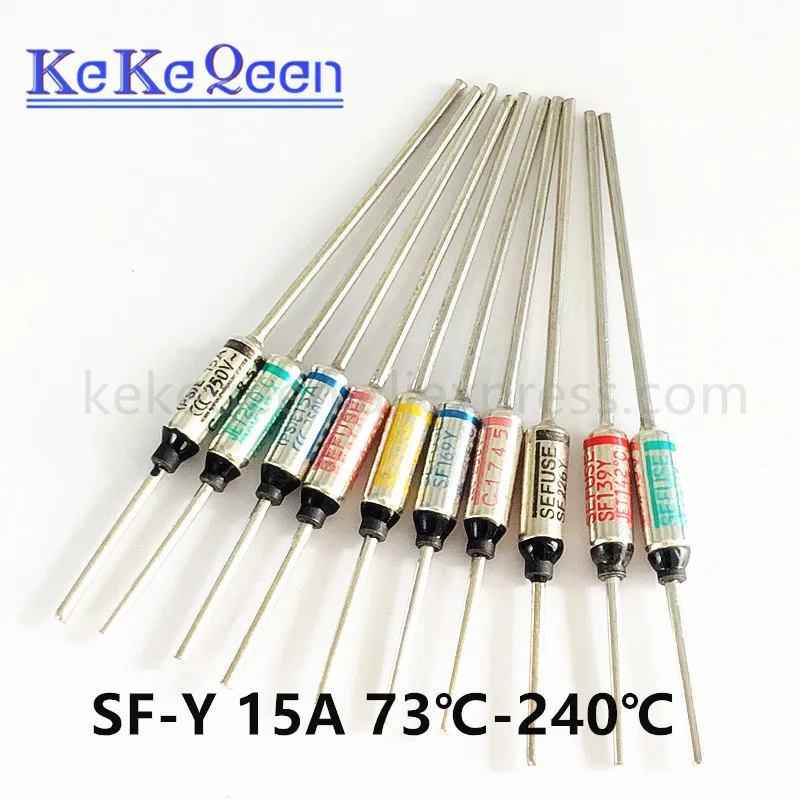 100PCS SF240Y TF 240C RY240 SEFUSE Cutoffs Thermal Fuse 15A 250V Assortment Kit SF152Y SF76Y SF113Y SF91Y SF96Y SF188Y SF240Y