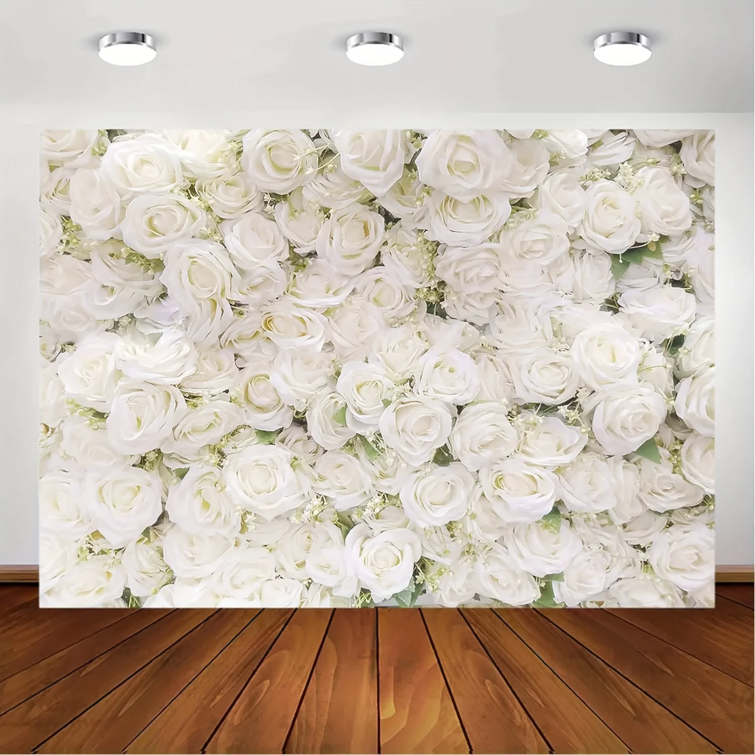 150 * 100CM white rose background for party photography, wedding flowers, wall, bride shower, party decoration