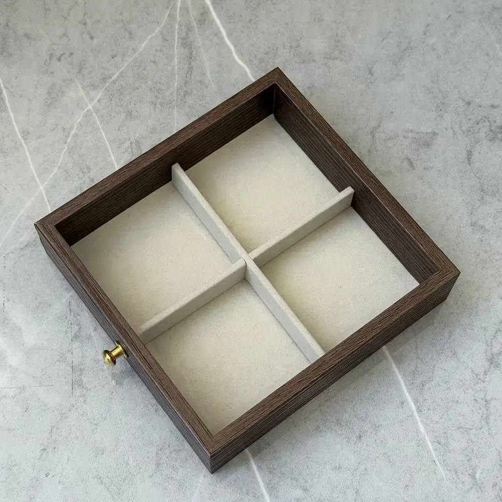 

Large Capacity Jewelry Storage Box Dust-proof 3/5 Layers Wooden Walnut Grain Jewelry Box Anti-oxidation Detachable Layers