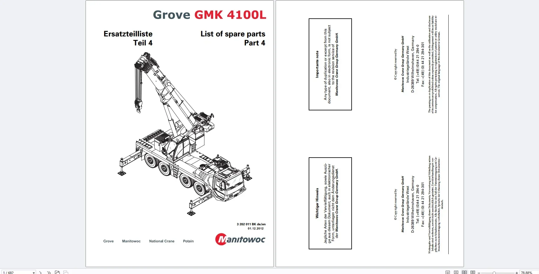 AutoDVD Grove Crane 17.1 Gb GMK Series Collection Parts Manual PDF