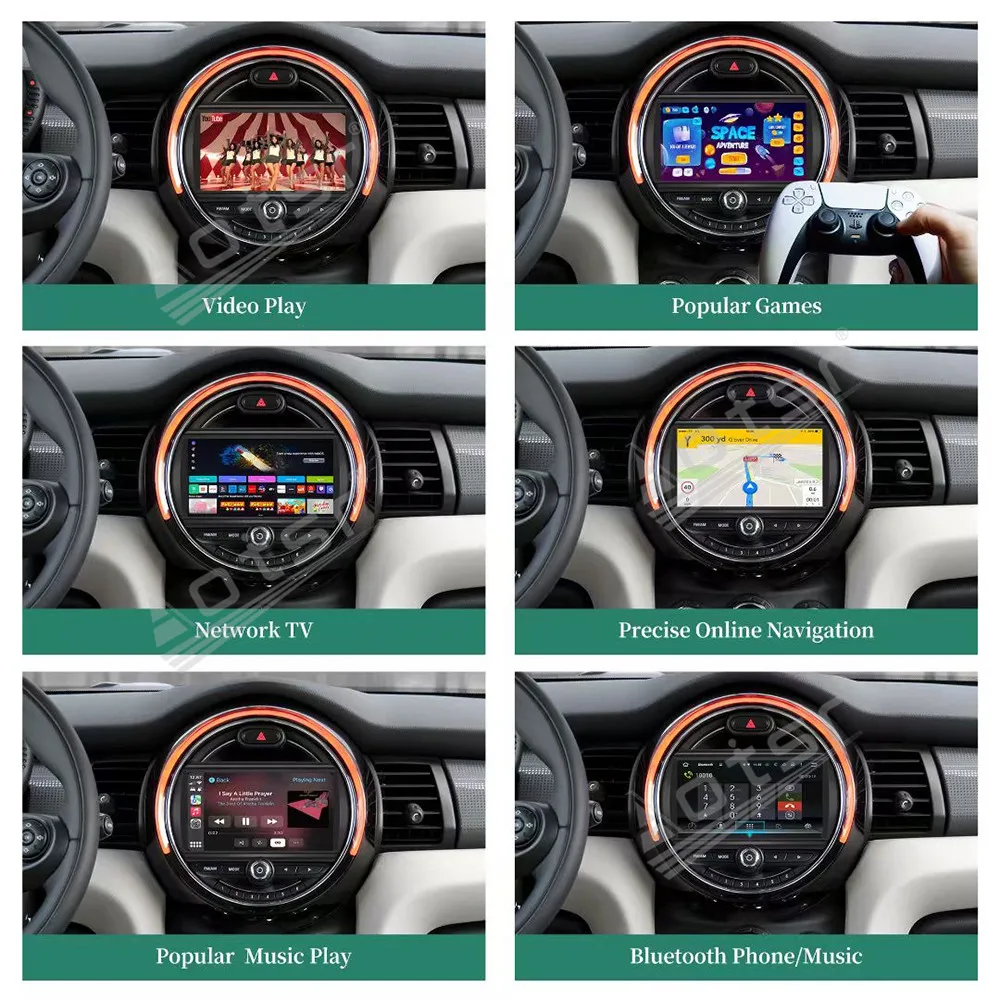 

7-дюймовый Android 13 для BMW MINI F54 F55 F56 F57 F60 14-2024 Автомобильный экран навигации Apple Carplay Автомобильный ТВ-радио DSP GPS Стерео BT Хост