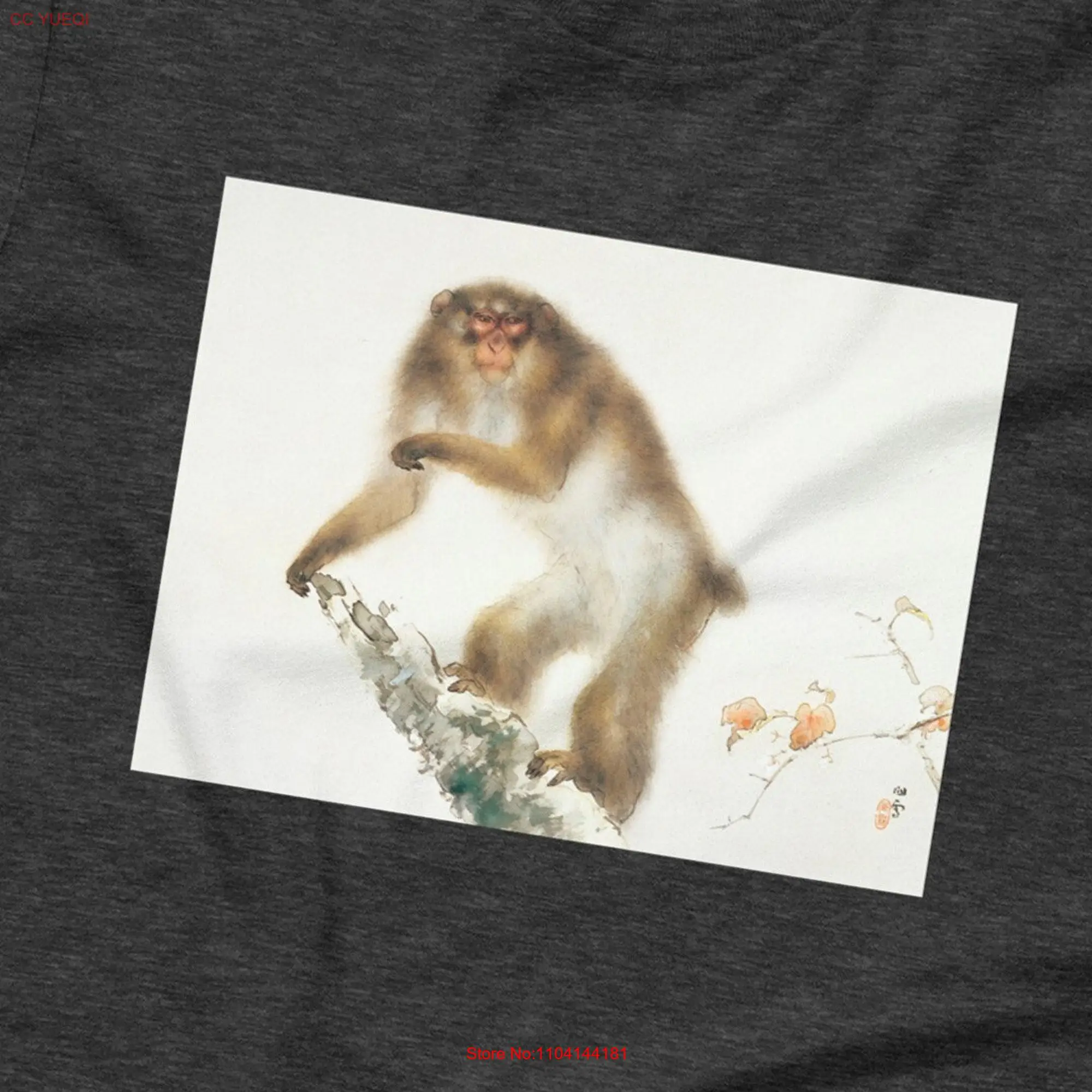 Japanese Art Print Snow Monkey T Shirt Winter Vintage Animal Arctic Monkeys Lover long or short sleeves